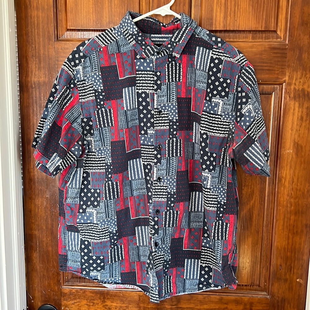 Original Use Men's Americana Print Button Down Shirt